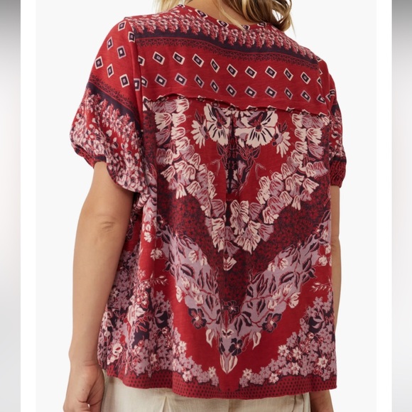 Free People Luly Print Knit Top. PRICE DROP - Picture 2 of 6